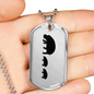 Mama Hippo With 2 Calves - Luxury Dog Tag Necklace