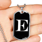 Initial E v3a - Luxury Dog Tag Necklace