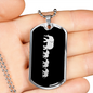 Mama Elephant With 3 Calves v2 - Luxury Dog Tag Necklace