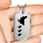 Mama Chicken With 3 Chicks - Luxury Dog Tag Necklace