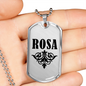 Rosa v01a - Luxury Dog Tag Necklace