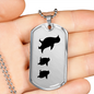 Mama Penguin With 2 Chicks - Luxury Dog Tag Necklace