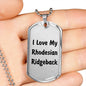 Love My Rhodesian Ridgeback v4 - Luxury Dog Tag Necklace