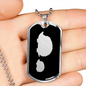Mama Hedgehog With 1 Hoglet v2 - Luxury Dog Tag Necklace