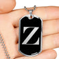 Initial Z v2a - Luxury Dog Tag Necklace