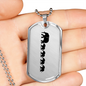 Mama Elephant With 4 Calves - Luxury Dog Tag Necklace