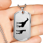 Mama Giraffe With 1 Calf - Luxury Dog Tag Necklace