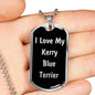 Love My Kerry Blue Terrier v5 - Luxury Dog Tag Necklace