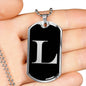 Initial L v2a - Luxury Dog Tag Necklace