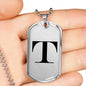 Initial T v1a - Luxury Dog Tag Necklace