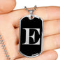 Initial E v2a - Luxury Dog Tag Necklace