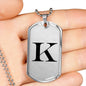Initial K v1a - Luxury Dog Tag Necklace