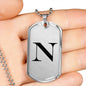 Initial N v1a - Luxury Dog Tag Necklace