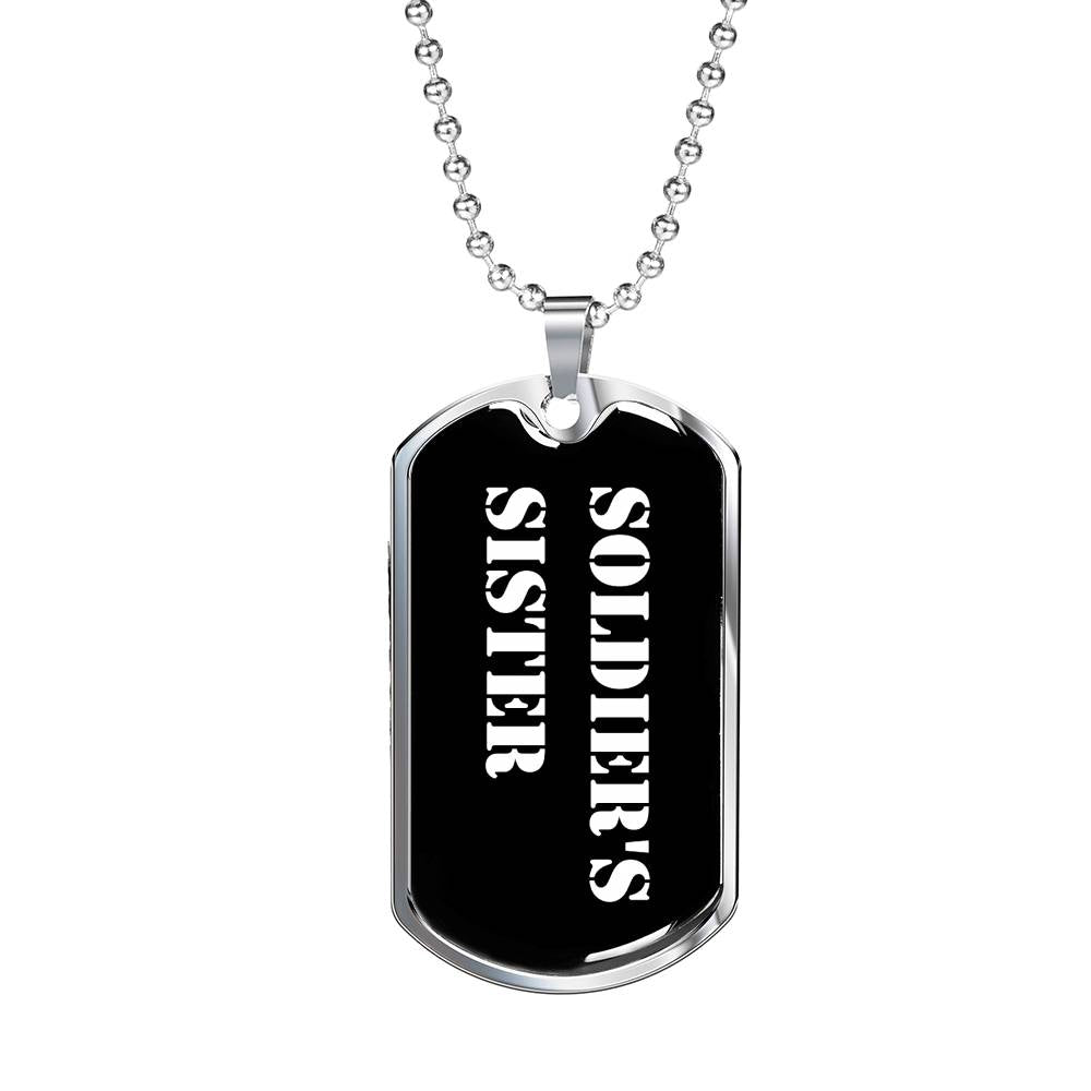 Soldier's Sister v3 - Luxury Dog Tag Necklace