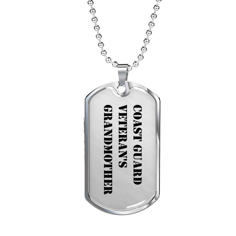Coast Guard Veteran's Grandmother - Luxury Dog Tag Necklace