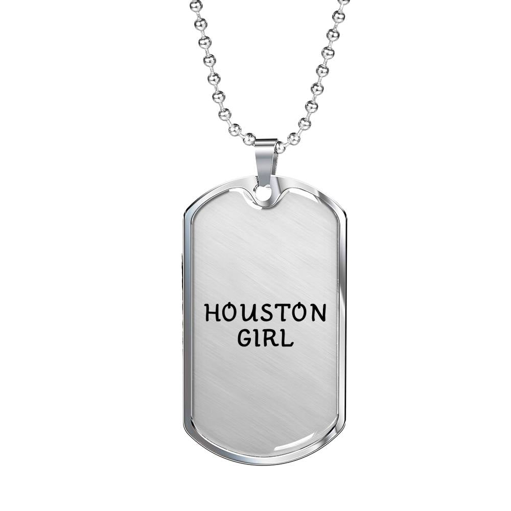Houston Girl - Luxury Dog Tag Necklace