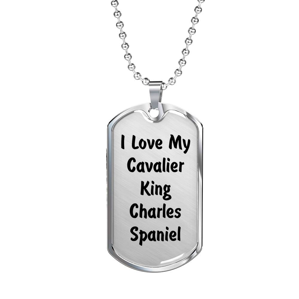 Love My Cavalier King Charles Spaniel v4 - Luxury Dog Tag Necklace