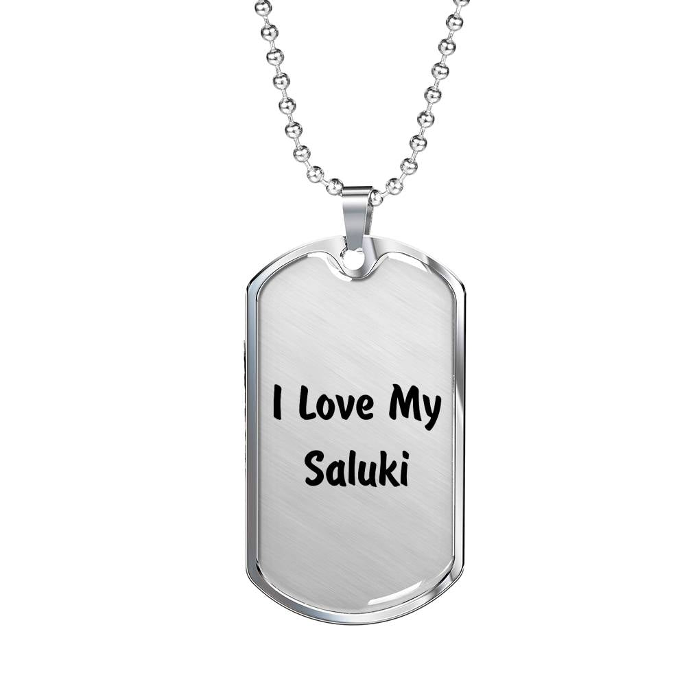 Love My Saluki v4 - Luxury Dog Tag Necklace