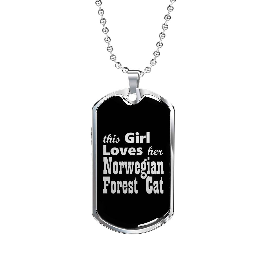 Norwegian Forest Cat v3 - Luxury Dog Tag Necklace