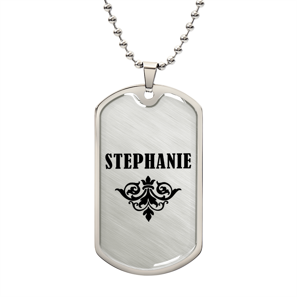 Stephanie v01a - Luxury Dog Tag Necklace