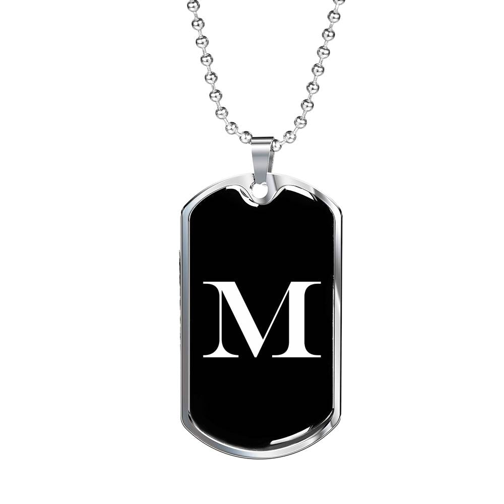 Initial M v3a - Luxury Dog Tag Necklace