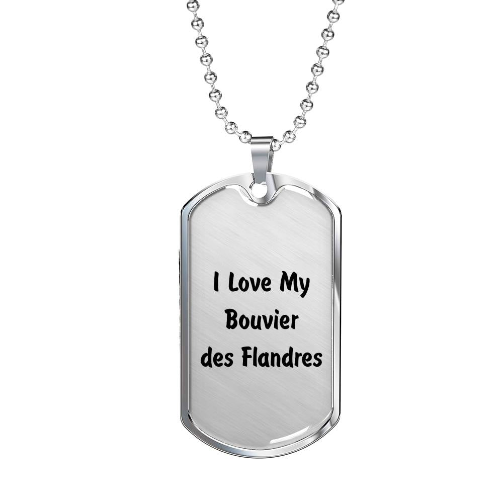 Love My Bouvier des Flandres v4 - Luxury Dog Tag Necklace