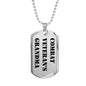 Combat Veteran's Grandma - Luxury Dog Tag Necklace