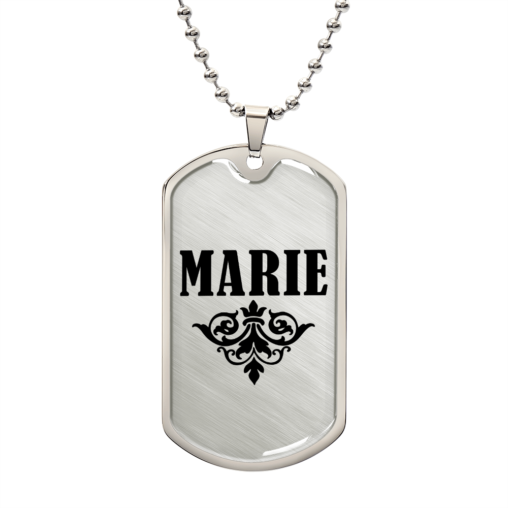 Marie v01a - Luxury Dog Tag Necklace