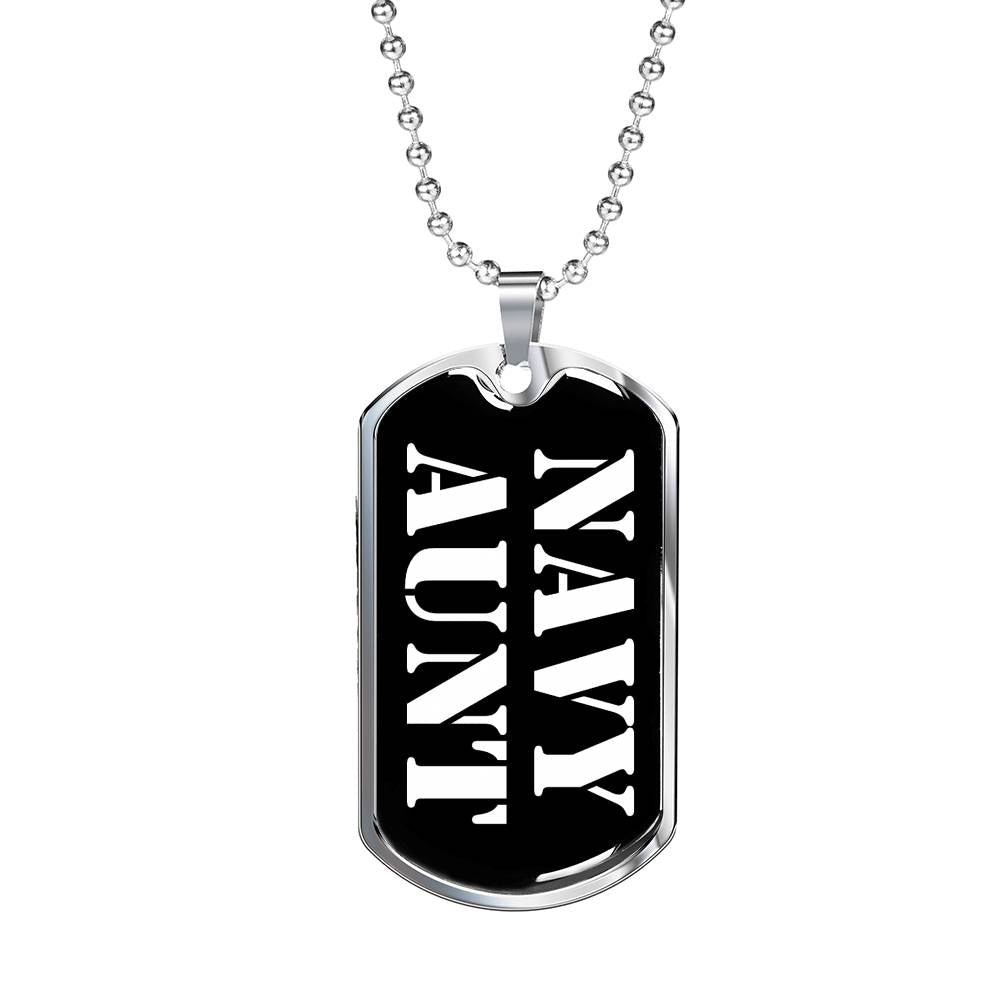 Navy Aunt v3 - Luxury Dog Tag Necklace