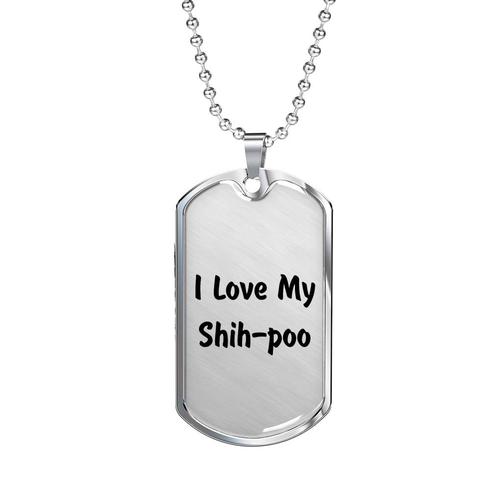 Love My Shih-poo v4 - Luxury Dog Tag Necklace