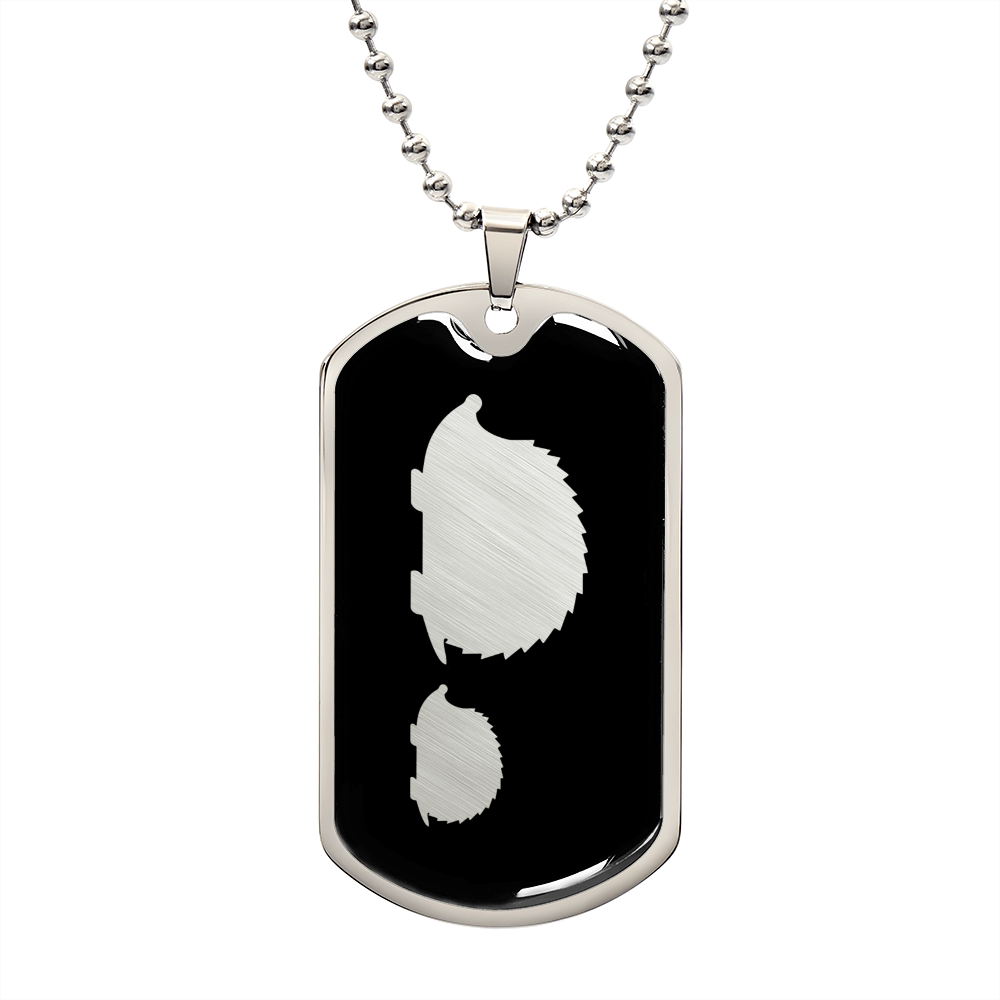 Mama Hedgehog With 1 Hoglet v2 - Luxury Dog Tag Necklace