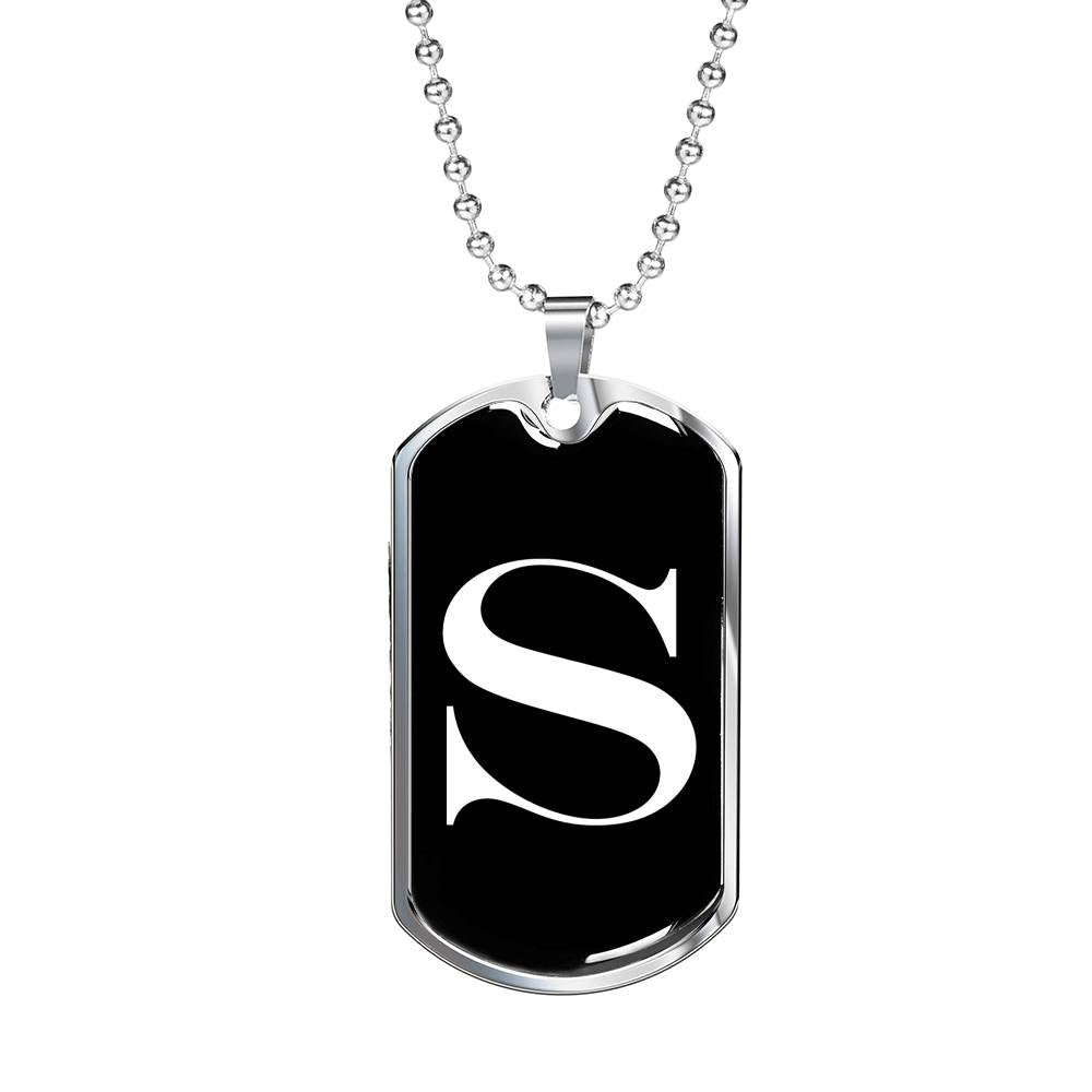Initial S v3a - Luxury Dog Tag Necklace