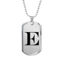 Initial E v1a - Luxury Dog Tag Necklace