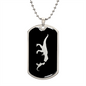 Mama Dinosaur With 1 Hatchling v2 - Luxury Dog Tag Necklace