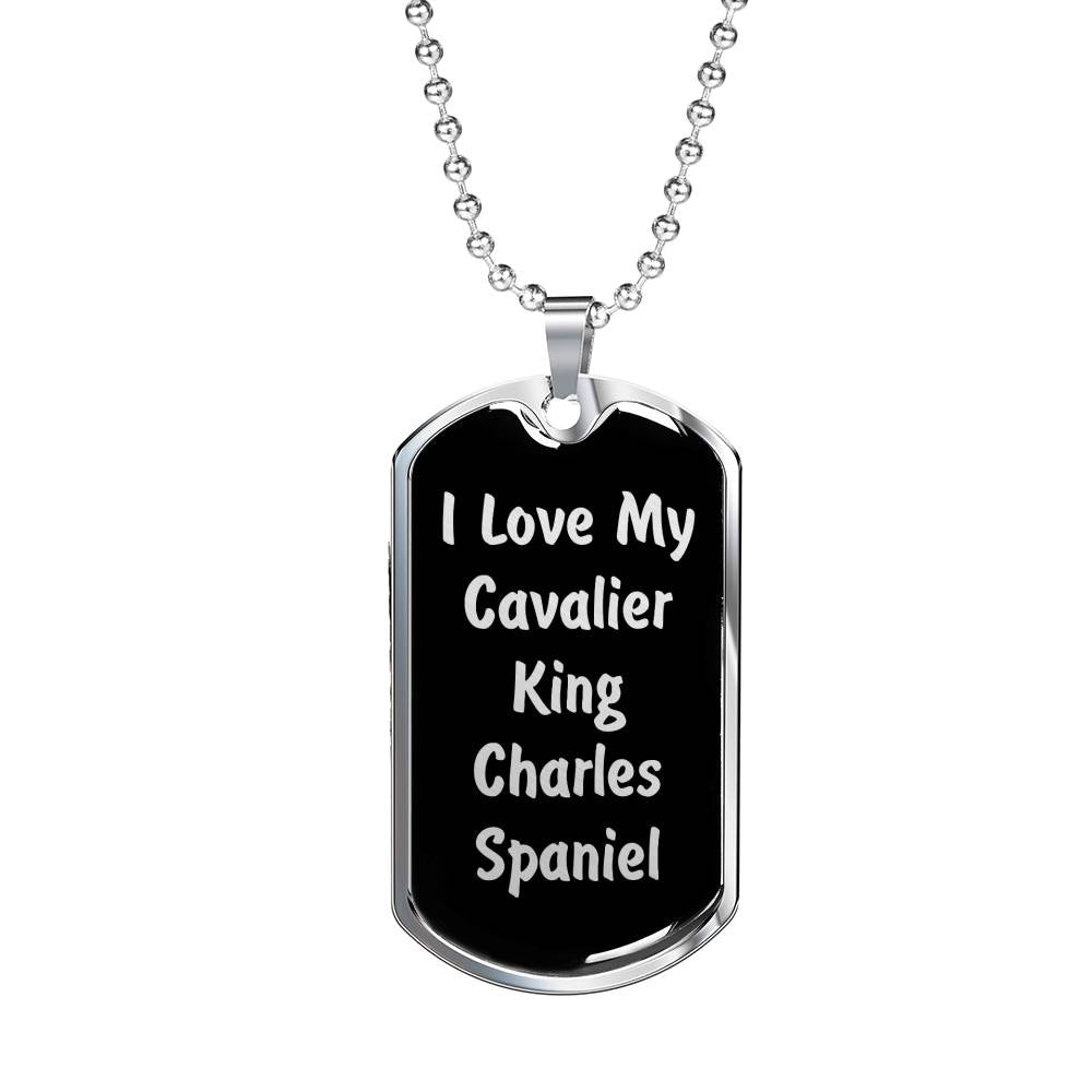 Love My Cavalier King Charles Spaniel v5 - Luxury Dog Tag Necklace