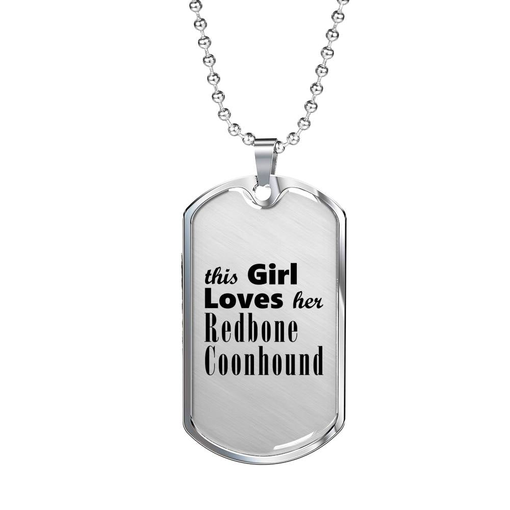 Redbone Coonhound - Luxury Dog Tag Necklace