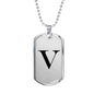 Initial V v1a - Luxury Dog Tag Necklace