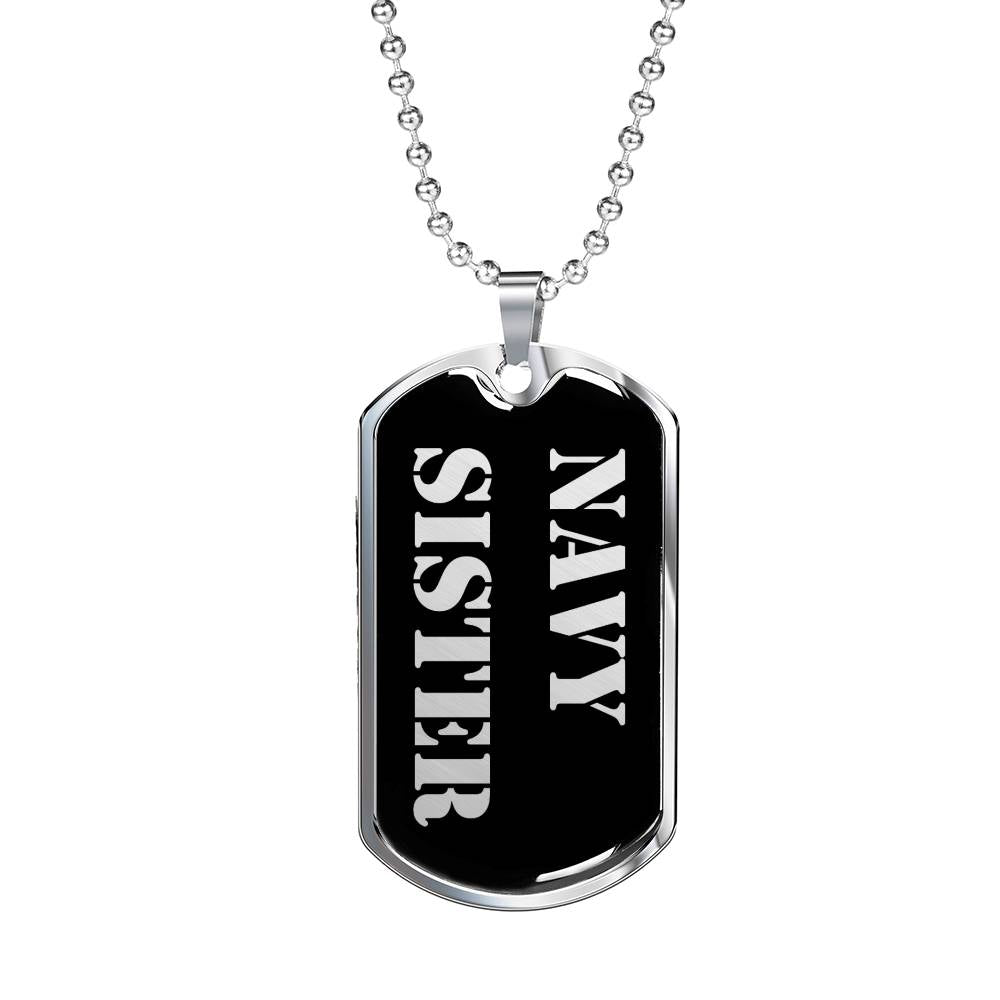 Navy Sister v2 - Luxury Dog Tag Necklace