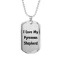 Love My Pyrenean Shepherd v4 - Luxury Dog Tag Necklace