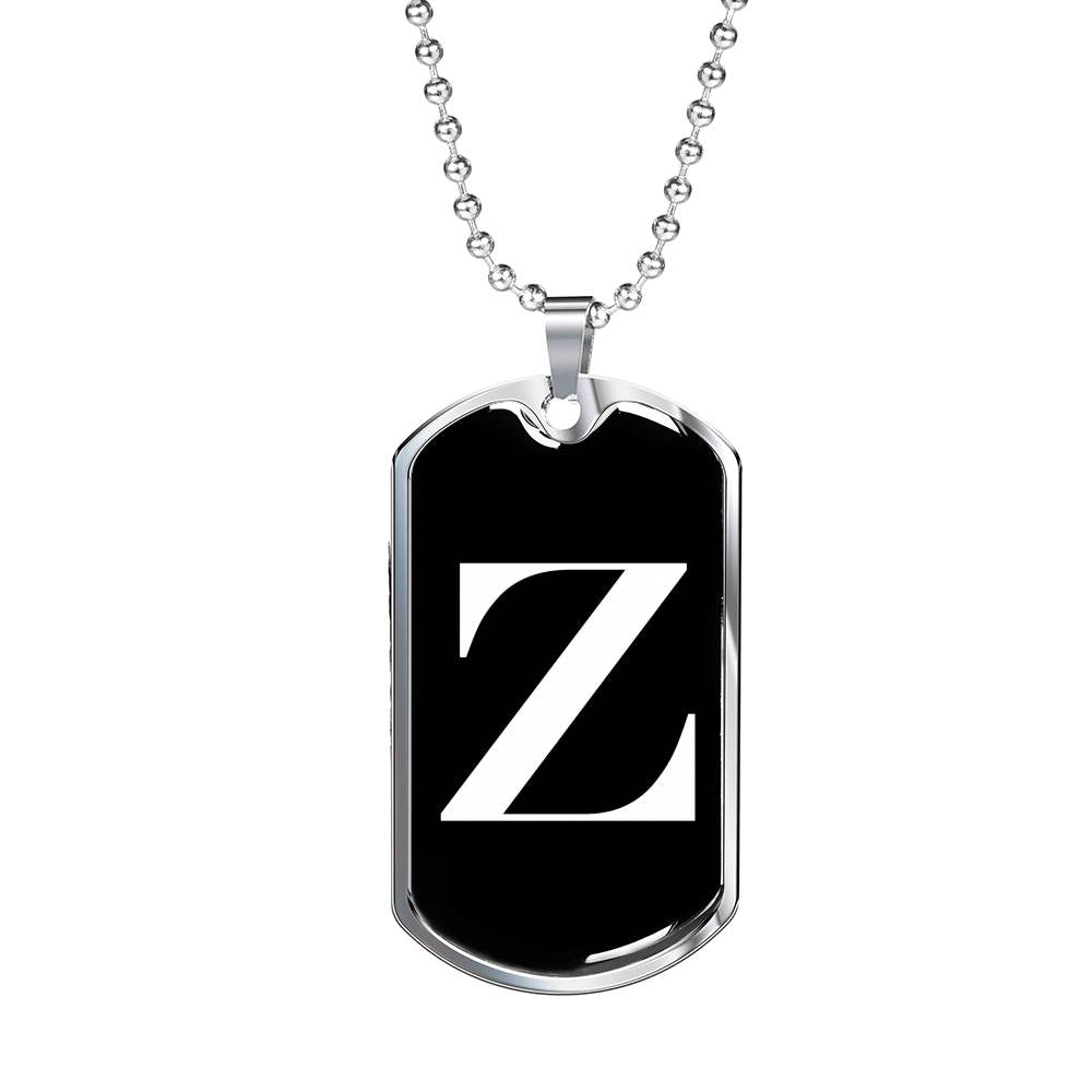 Initial Z v3a - Luxury Dog Tag Necklace