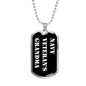 Navy Veteran's Grandma v3 - Luxury Dog Tag Necklace