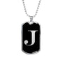 Initial J v2a - Luxury Dog Tag Necklace