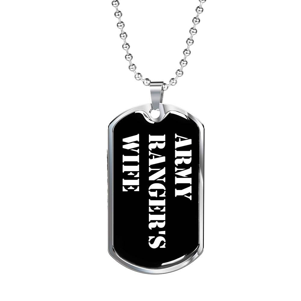 Army Ranger's Wife v3 - Luxury Dog Tag Necklace