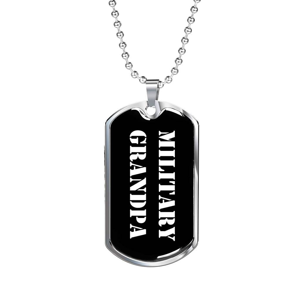 Military Grandpa v3 - Luxury Dog Tag Necklace