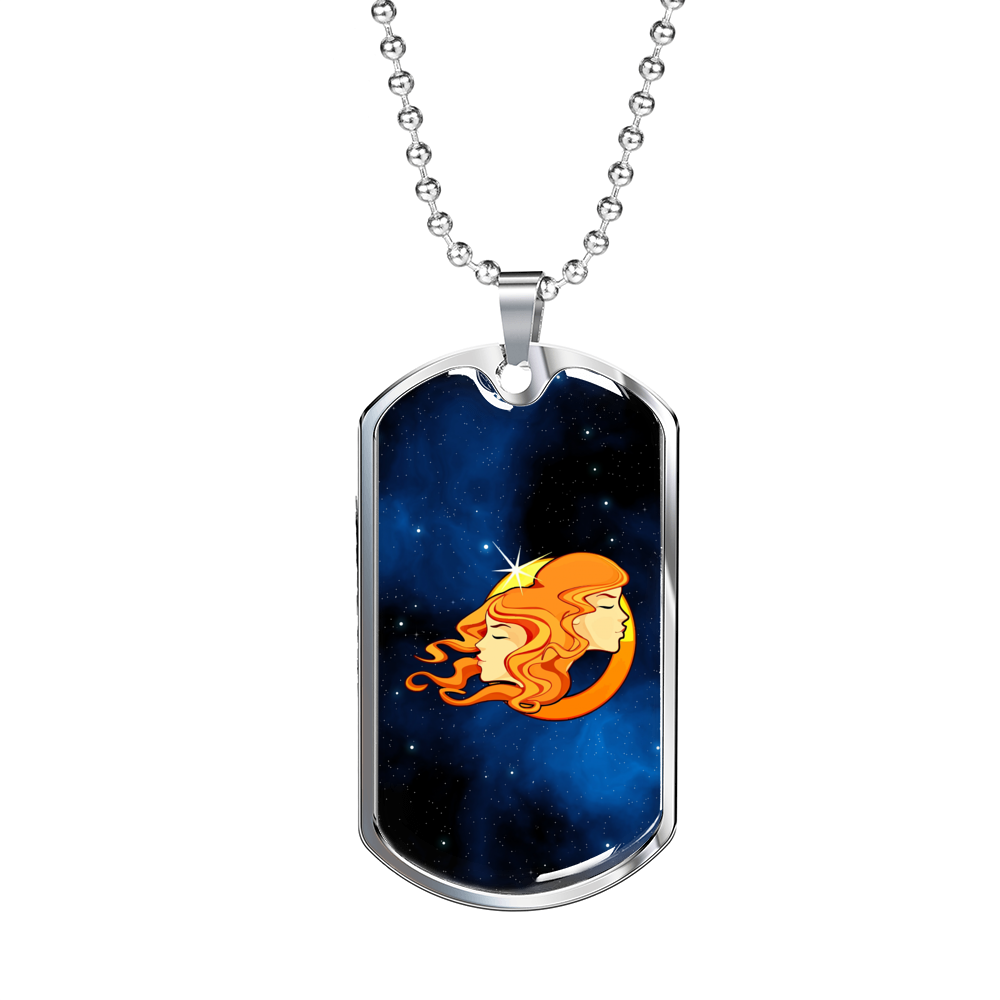 Zodiac Sign Gemini - Luxury Dog Tag Necklace