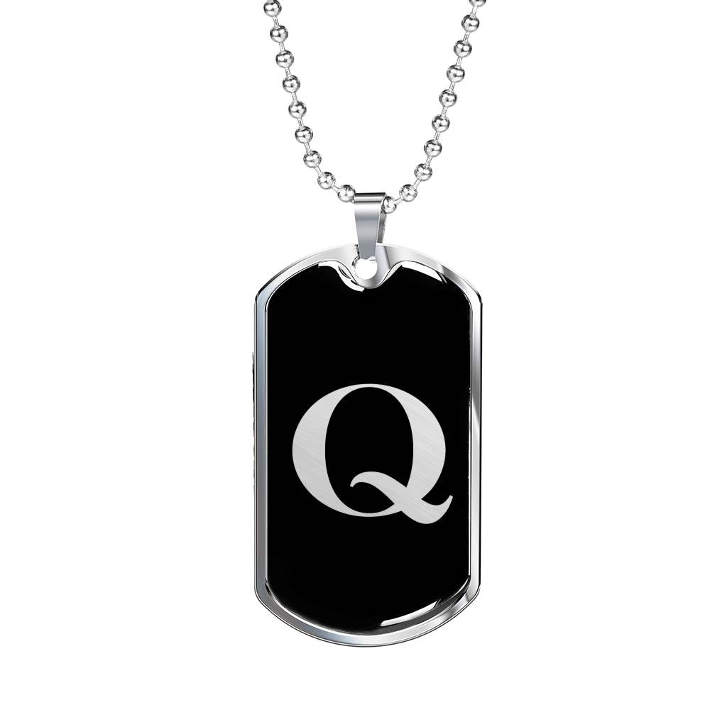Initial Q v2a - Luxury Dog Tag Necklace