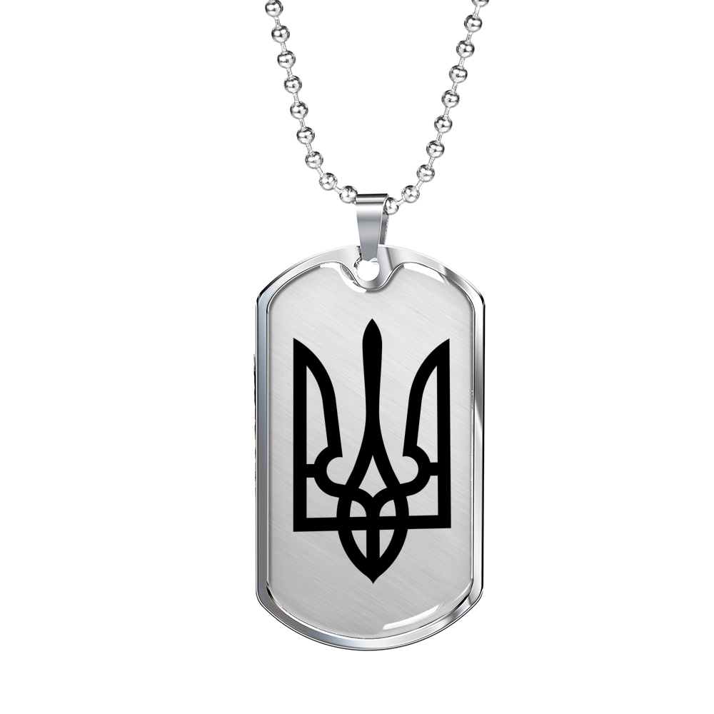Tryzub (Black) - Luxury Dog Tag Necklace