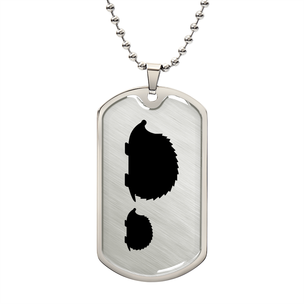 Mama Hedgehog With 1 Hoglet - Luxury Dog Tag Necklace