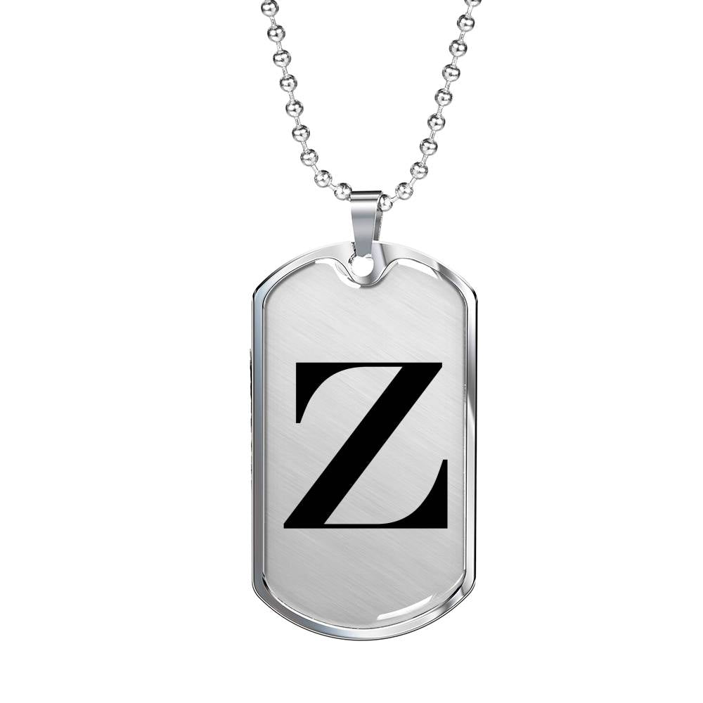 Initial Z v1a - Luxury Dog Tag Necklace