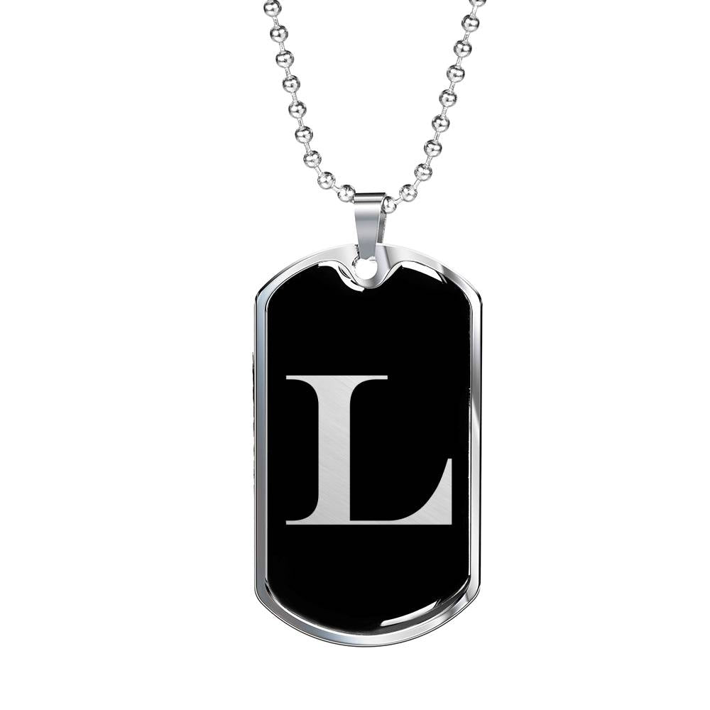 Initial L v2a - Luxury Dog Tag Necklace